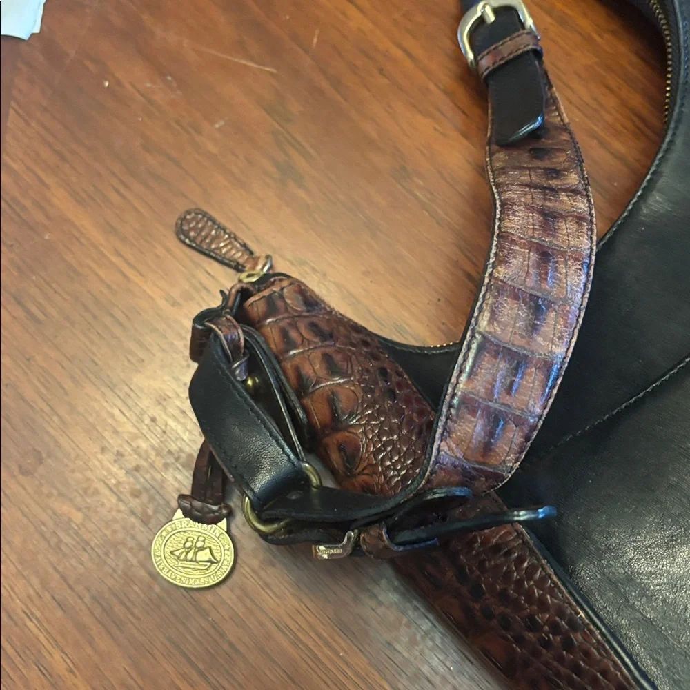 Brahmin Black and Brown Women’s Messenger Bag - Picture 3 of 5